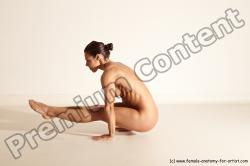 Nude Gymnastic poses Woman White Moving poses Athletic medium brown Dynamic poses Pinup